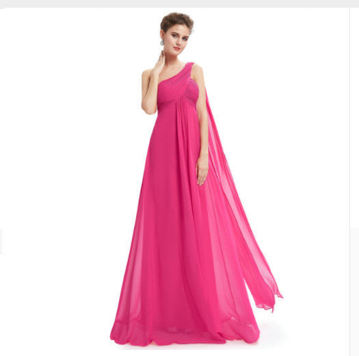 Elegant One-shoulder Ribbon Long Slim-fit Backless Banquet Dress