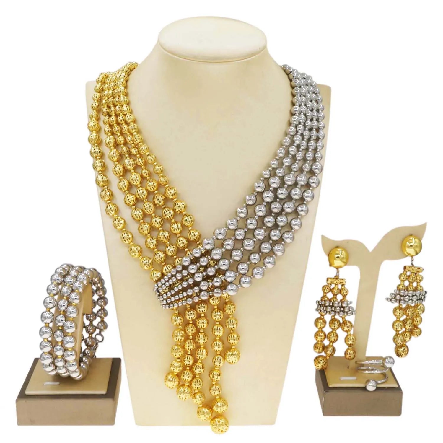 Jewelry Sets For Women Brazil Gold Plated Wedding Party Jewelry