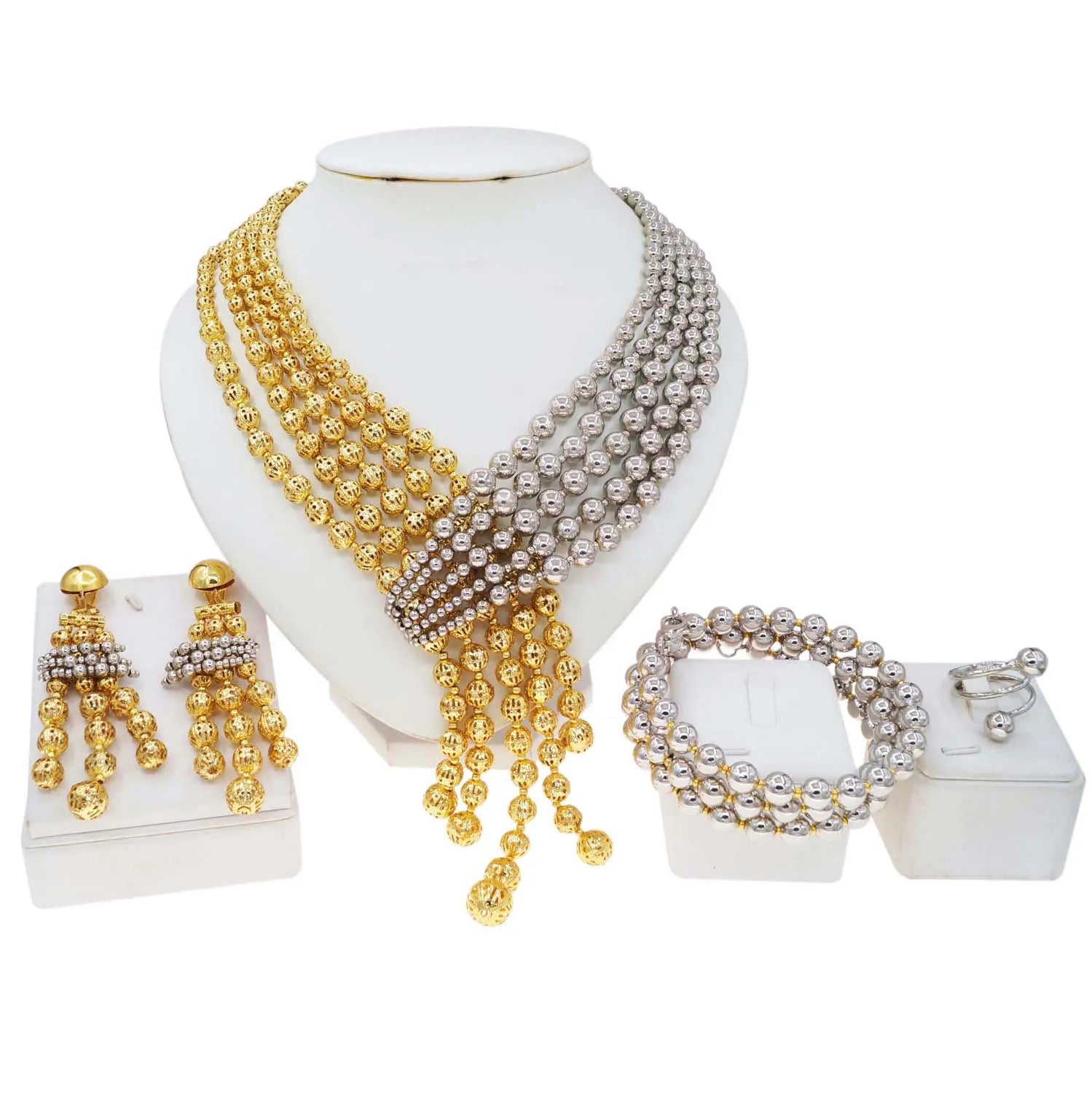 Jewelry Sets For Women Brazil Gold Plated Wedding Party Jewelry