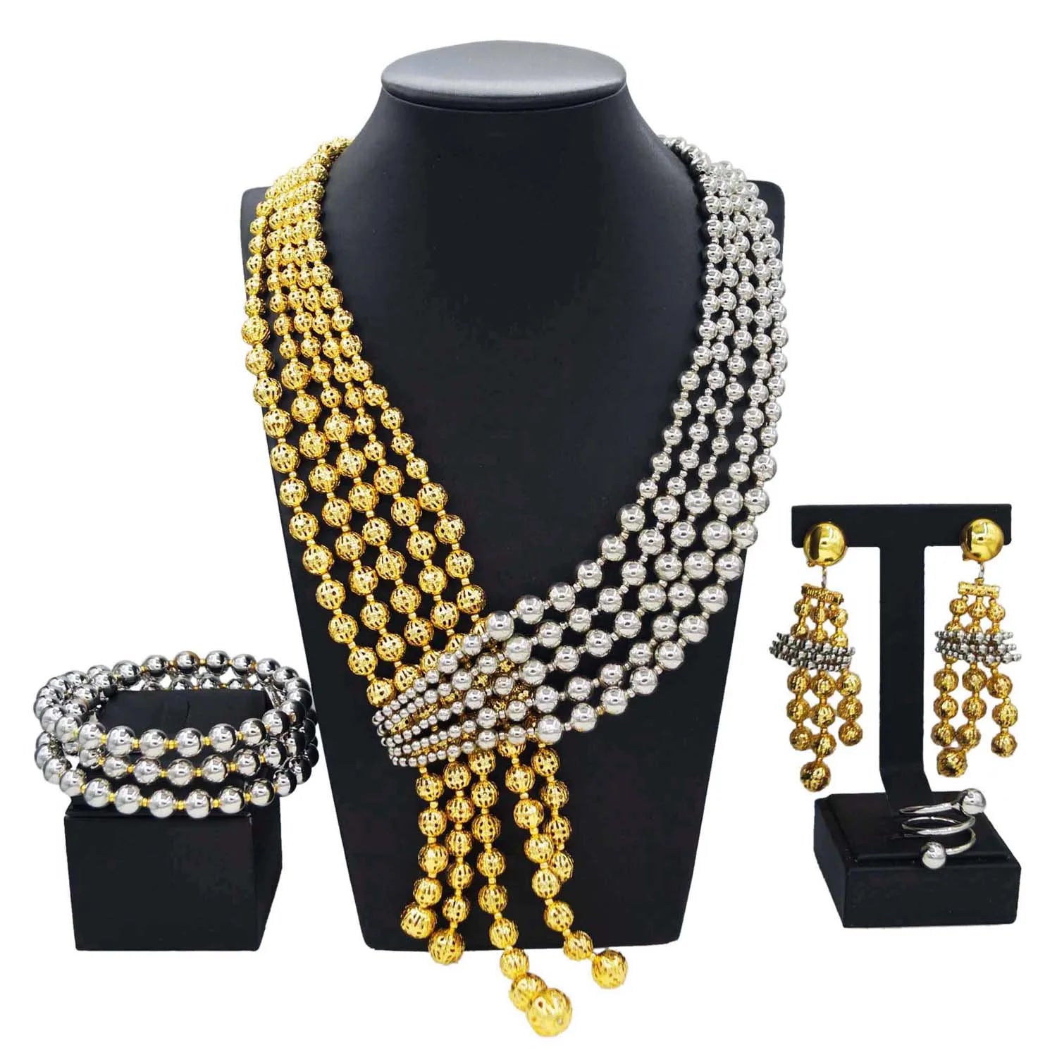 Jewelry Sets For Women Brazil Gold Plated Wedding Party Jewelry