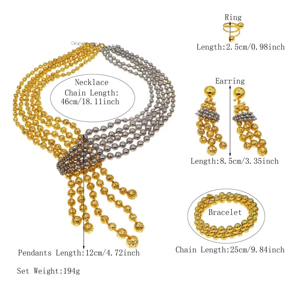 Jewelry Sets For Women Brazil Gold Plated Wedding Party Jewelry