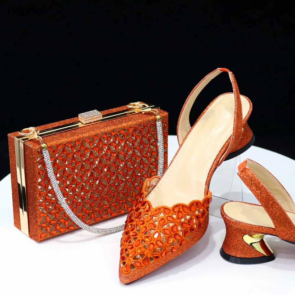 Summer Hot Sale Women Pumps Shoes And Matching Purse Set