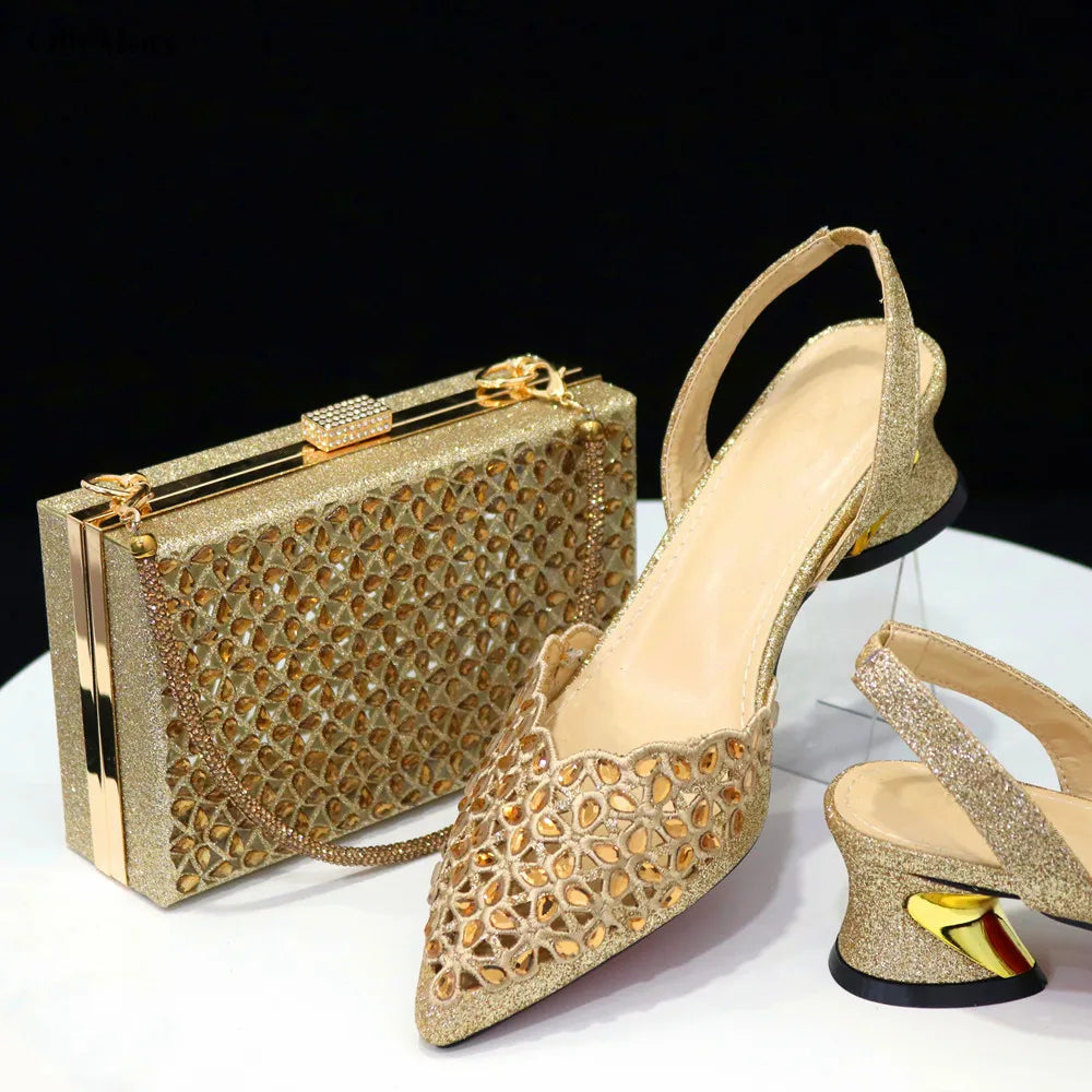 Summer Hot Sale Women Pumps Shoes And Matching Purse Set