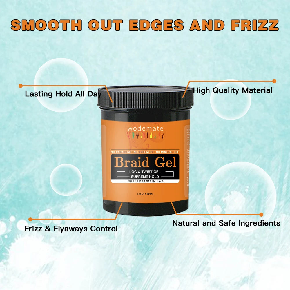 16OZ Braid Gel Hair Control Styling Braiding Cream