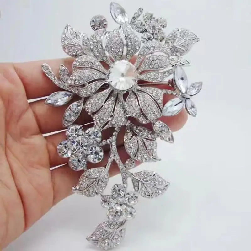 Gorgeous Luxury Pink Zircon Rose Brooch Jewelry Suitable