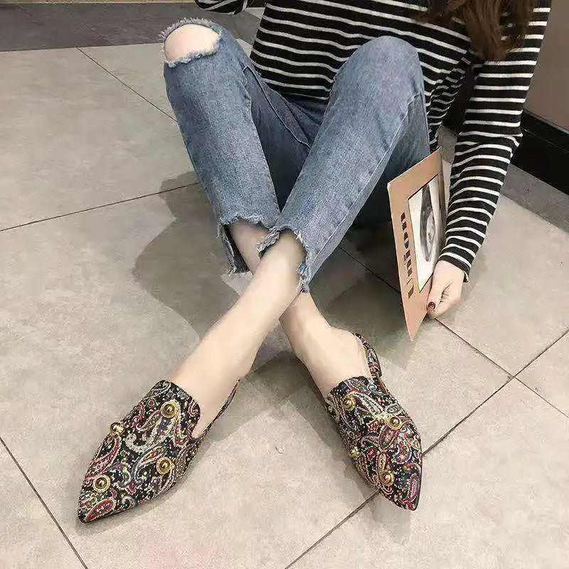 Women's Mules Shoes Women Rhinestone Slippers Mirror Luxury Party Fashion Slipper Summer New 2023 Designer Sandals Elegant Roman