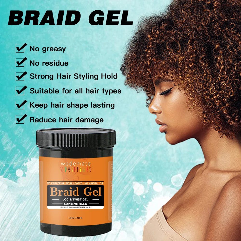 16OZ Braid Gel Hair Control Styling Braiding Cream