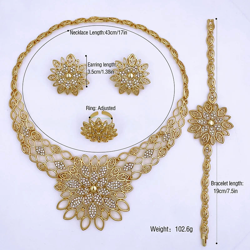 Luxury Jewelry Set For Women High Quality 18K Gold Plated