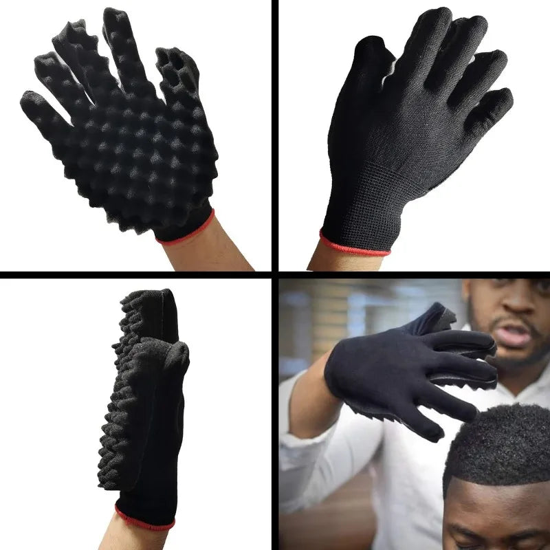 4Pcs Hair Curly Sponge Gloves