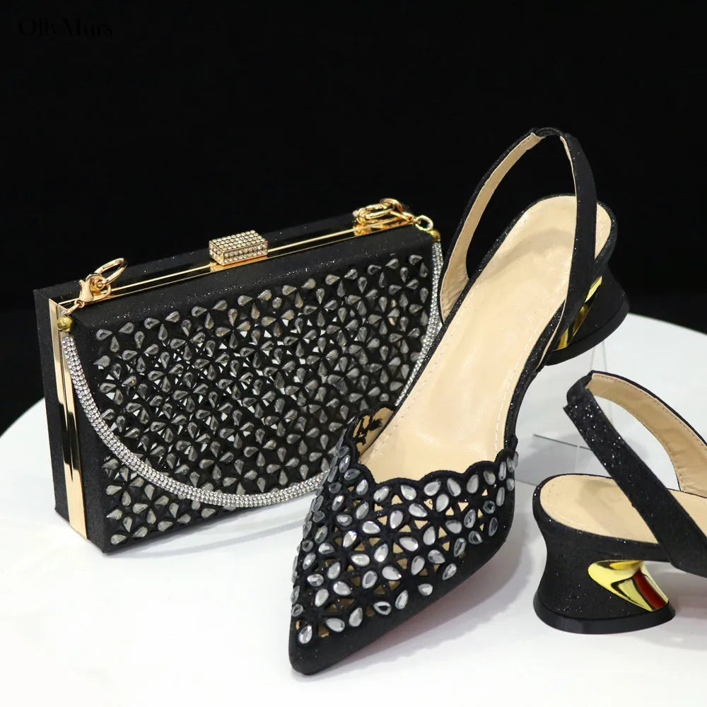 Summer Hot Sale Women Pumps Shoes And Matching Purse Set